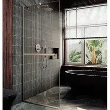 Душевая стенка MaybahGlass 99x195 MGD-1459-5ш (бронзовое стекло/хром матовый)