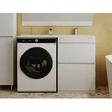 Symbolite Тумба с умывальником Даллас 120 Люкс Plus 3 ящика + Даллас 120x48 (правый, белый)