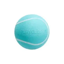 Жевательный мяч Playology SQUEAKY CHEW BALL 8 см для собак средних и крупных пород с пищалкой и с ароматом арахиса, цвет голубой