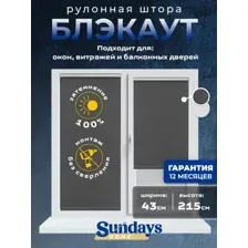Рулонная штора Sundays Home LM 167-07 43х215 (темно-серый)