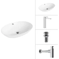Умывальник Lauter 21709 + Cascade 21СК0655C + сифон 21635CH + дон.клапан 21190CH (хром)