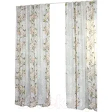 Комплект штор Delfa СШД-050 Flowers/20 (160x270, бежевые цветы)