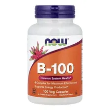 Комплекс витаминов B с замедленным высвобождением "B-100, Now Foods" 100 таблеток