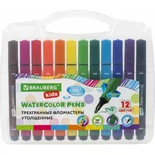 Фломастеры BRAUBERG Kids. Ультрасмываемые 152191 (12 цв)