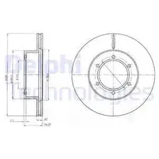 Тормозной диск DELPHI BG2495 вентилируемый , передняя ось
