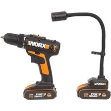 Набор электроинструмента Worx WX977 (шуруповерт, фонарь, 2 АКБ, кейс)