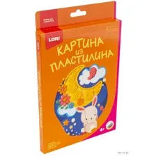 Картина из пластилина "Зайка на луне"