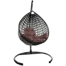Подвесное кресло M-Group Капля Люкс 11030205 (коричневый ротанг/коричневая подушка)