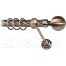 Карниз для штор Lm Decor Шар большой 059 1р витой 25мм (антик, 1.8м)
