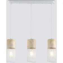 Подвесная люстра Ambrella light TR8499/3 WH/WD (белый/дерево)