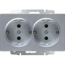 Розетка Werkel WL06-SKG-02-IP20 (серебряный)