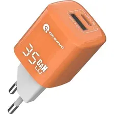 Зарядное устройство сетевое Atomic Crystal G351 GAN 35W USB A+C с кабелем USB С-С / 10.197 (оранжевый)