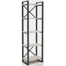 Стеллаж Hype Mebel Стандарт 50x200 (черный/древесина белая)
