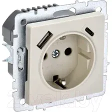 Розетка IEK Brite BR-R14-16-U22-018-K10 (бежевый)
