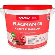 Краска Flagman 35 ВД-АК-2035 Кухня и Ванная 3 л (белый, матовый)