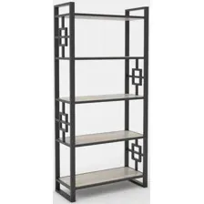 Стеллаж Hype Mebel Квадро 80x170 (черный/дуб галифакс натуральный)