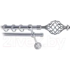 Карниз для штор Lm Decor Вираж 098 2р гладкий (хром, 2.4м)