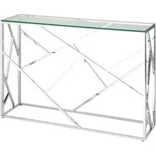 Консольный стол Stool Group Арт Деко 115x30 ECST-015 (прозрачное стекло/сталь серебристый)