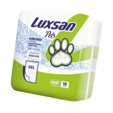 Пеленки одноразовые для животных LUXSAN Premium Gel 60х90 см 10 штук (LSN750618)