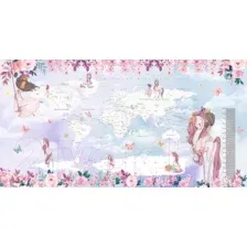Фотообои листовые Citydecor Princess Карта мира с ростомером 17 (500x260)