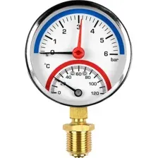 Термоманометр сантехнический Valfex 80мм 1/2" 6 бар 120°С / VF.TMN.80.012.06