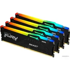 Оперативная память Kingston FURY Beast RGB 4x16ГБ DDR5 5200 МГц KF552C40BBAK4-64