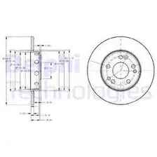 Тормозной диск DELPHI BG2314 полный , передняя ось