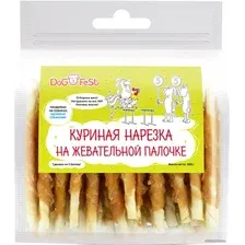 Лакомство для собак Dog Fest Куриная нарезка на жевательной палочке 500 г