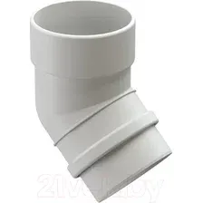Колено трубы водосточной Docke Lux 45 градусов PVLA-1244 (пломбир)