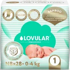 Подгузники Lovular Bamboo детские NB 0-4 кг 28шт.