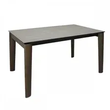 Кухонный стол Виста Бонн-ок HPL 85x138/185 (камень бежевый+черный/дуб олово)