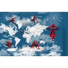 Фотообои листовые Citydecor Superhero Spiderman 8 (400x260, карта мира с ростомером)