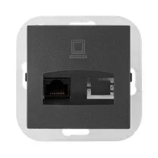 Розетка компьютерная RJ-45 BYLECTRICA Стиль графит (РК18-007гр)