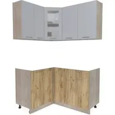 Готовая кухня Интерлиния Мила 12x14 без столешницы (серебристый/дуб золотой)