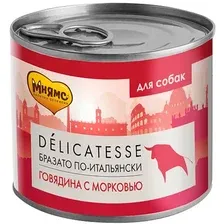 Консервированный корм для собак Мнямс Бразато по-итальянски говядина с морковью 200 г