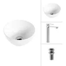 Умывальник Lauter 21601E + Moon 21СK81691C с донным клапаном 21190CH (хром)