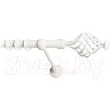 Карниз для штор Lm Decor Вираж 098 1р гладкий 25мм (белый глянец, 1.8м)