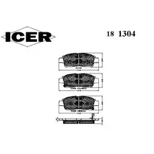 Тормозные колодки дисковые передняя ось ICER 181304