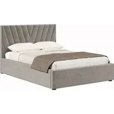 Кровать Хочу Домой Палермо с ПМ 140x200 (пепел велюр 112)
