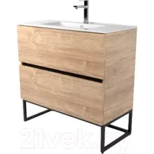 Тумба под умывальник Дабер 012 WeltWasser Deilbach 7517-60 / Т12.6W.2.6Ч (дуб канзас коричневый/черный)