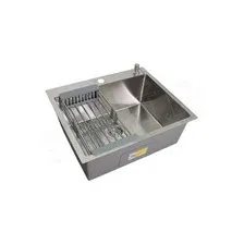 Кухонная мойка Wisent WS-37050D/GER013 с коландером и дозатором (70х50 / сатин декор)