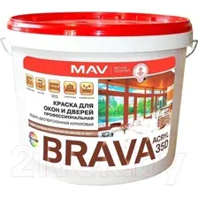 Краска MAV Brava ВД-АК-1035Д (11л, белый полуглянцевый)