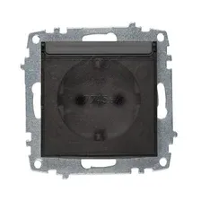 Розетка скрытая с крышкой EL-BI Zena-Vega дымчатая (609-011100-218)