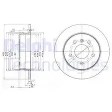 Тормозной диск DELPHI BG3710 полный , задняя ось