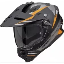 Мотошлем Scorpion Exo Adf-9000 Air Feat (р. S, черный матовый/серебристый/оранжевый)
