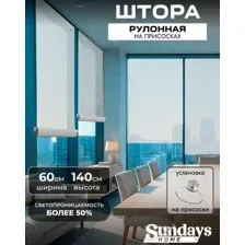 Рулонные шторы Sundays Home Санскрин 310-01 60х140 (белый, на присосках)