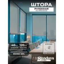 Рулонные шторы Sundays Home Санскрин 310-03 40х120 (серый, на присосках)