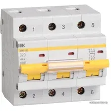 Выключатель автоматический IEK ВА 47-100 3п 20А 10kA C MVA40-3-020-C