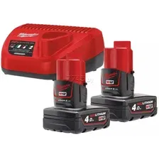 Аккумулятор с зарядным устройством Milwaukee M12 M12NRG-402 4933459211 (2 x 12В/4 Ач + 12В)