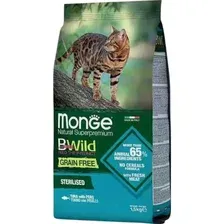 Сухой корм Monge Cat BWild Grain Free, для стерилизованных кошек, беззерновой, из тунеца, 1.5 кг